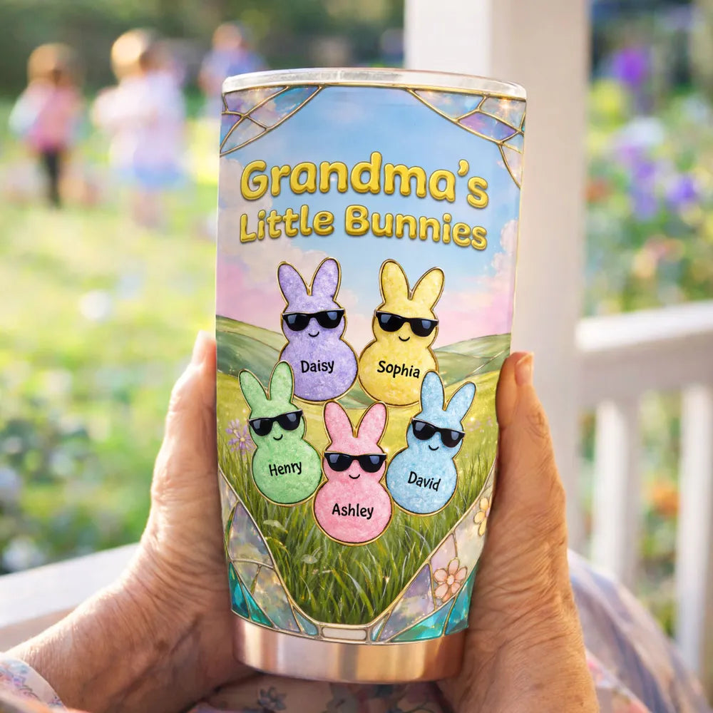 Personalized Easter Tumbler for Grandma - Custom Bunny Design Cup MagicInPrints