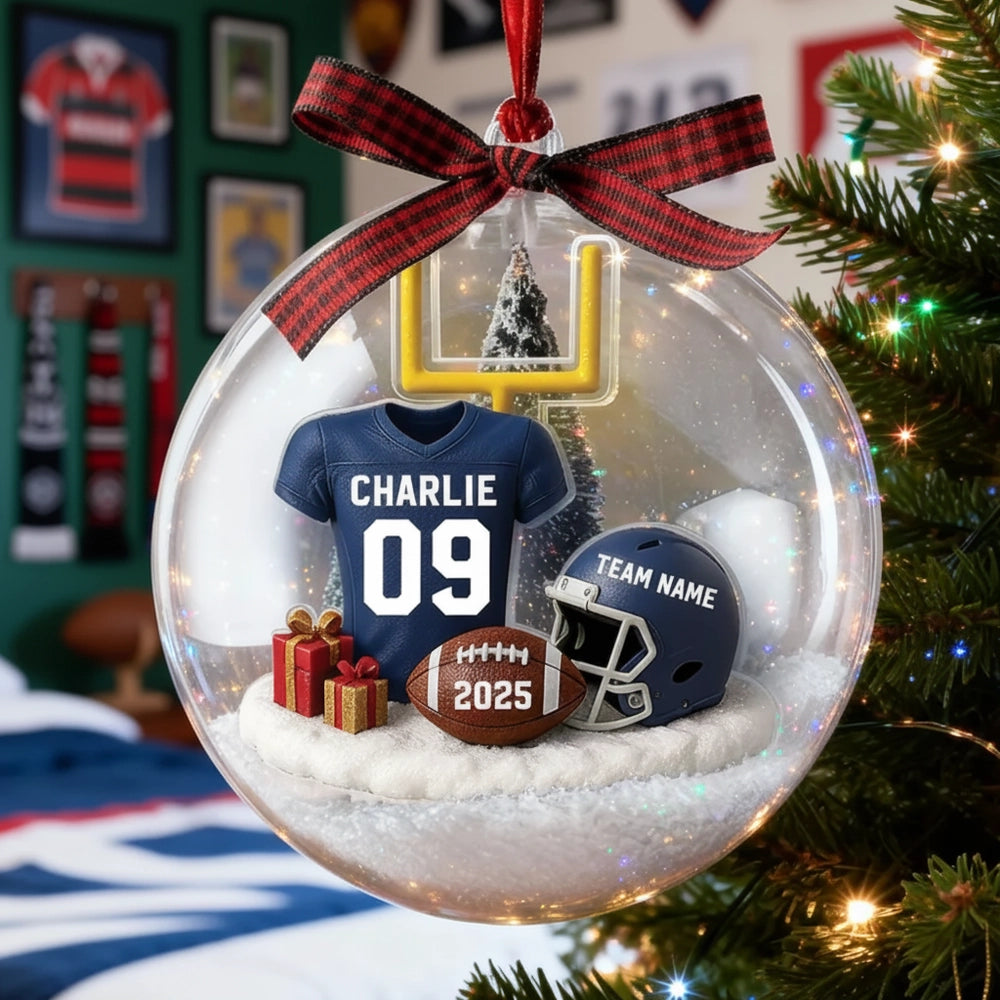 Personalized Football Christmas Ornament for Fans - Custom Name & Year Ornament MagicInPrints