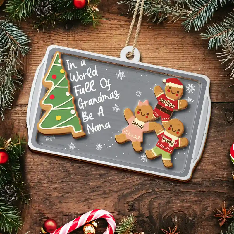 Personalized Christmas Ornament for Nana - Gingerbread Family Decoration Ornament MagicInPrints