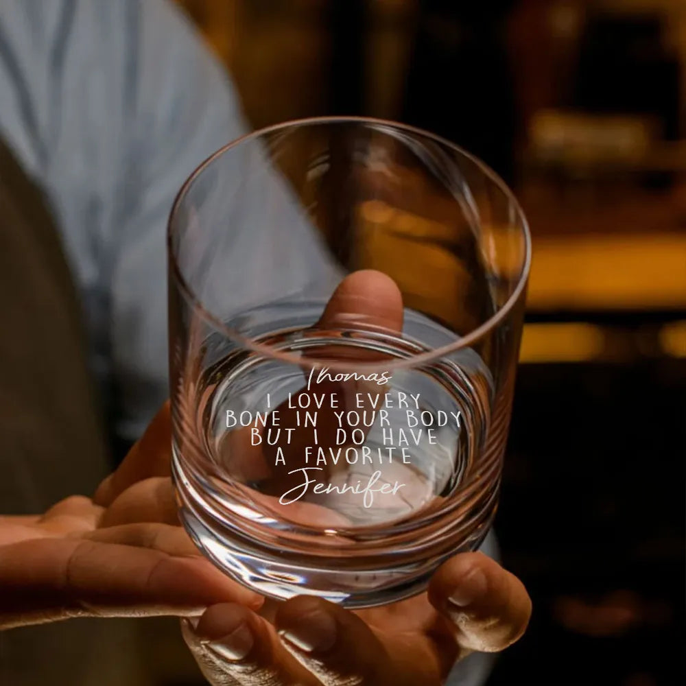 Personalized Engraved Whiskey Glass for Couples - Romantic Gift Cup MagicInPrints