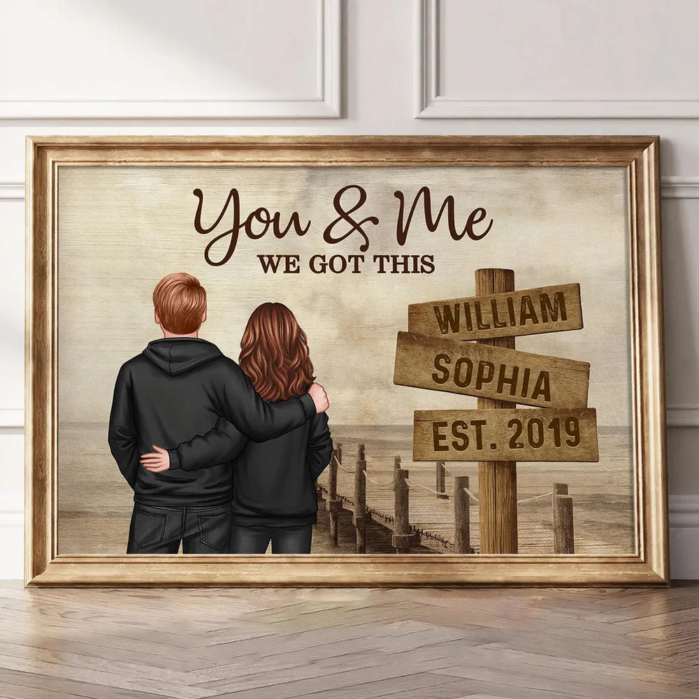Personalized Couple Wall Art for Anniversary - Custom Names and Date Poster or Canvas MagicInPrints