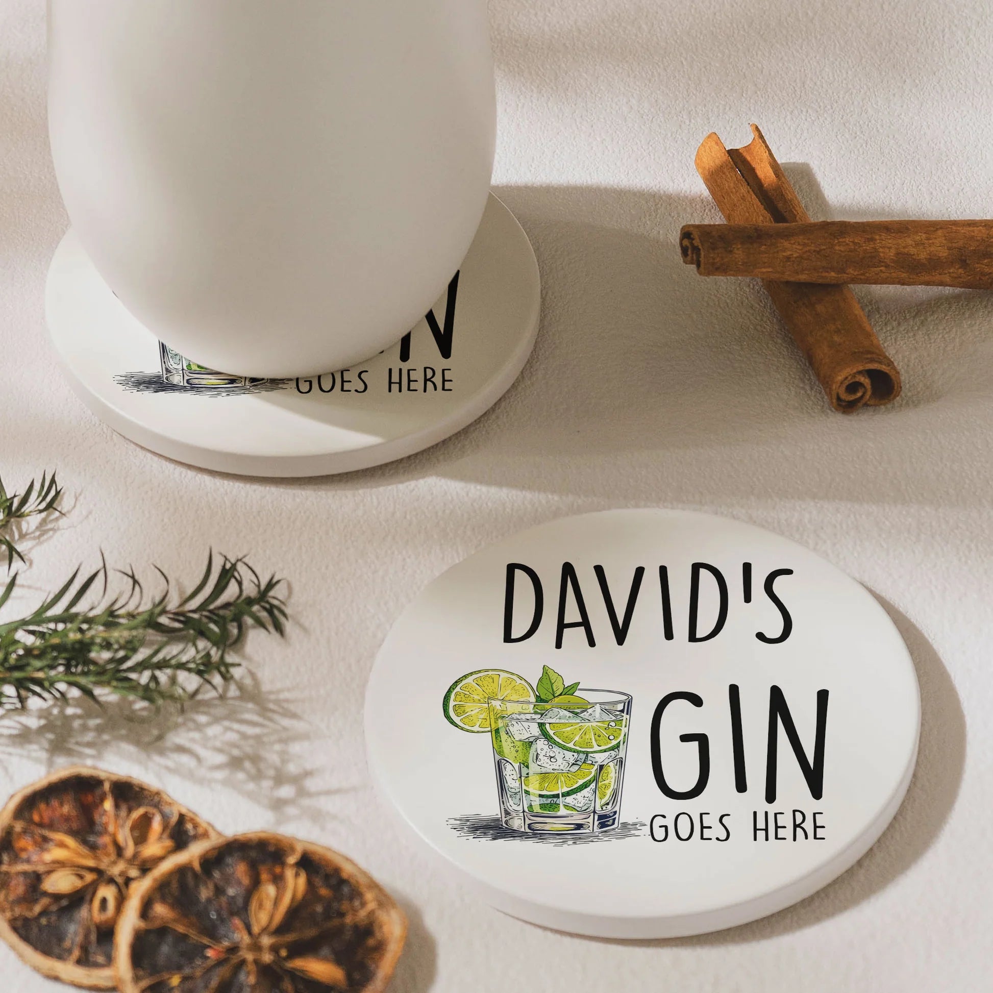Personalized Drink Coasters Set for Tea, Bourbon, Prosecco, Vodka Lovers - Custom Gift Kitchen Supplies MagicInPrints