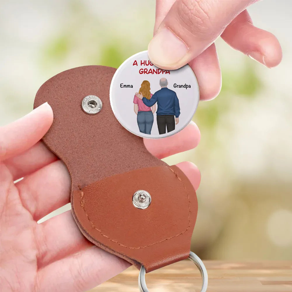 Personalized Keychain for Grandson - Heartfelt Message from Grandpa Keychain MagicInPrints