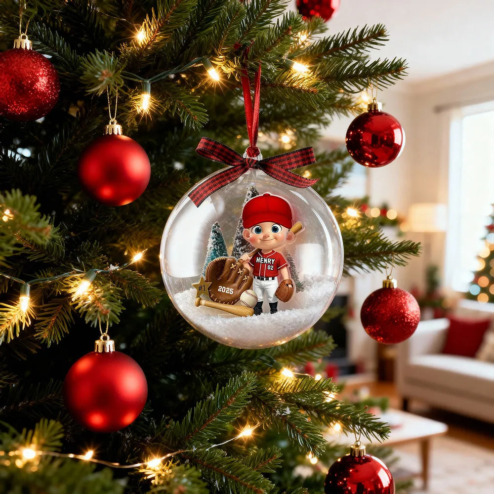 Personalized Baseball Christmas Ornament for Kids - Custom Name and Year Keepsake Ornament MagicInPrints