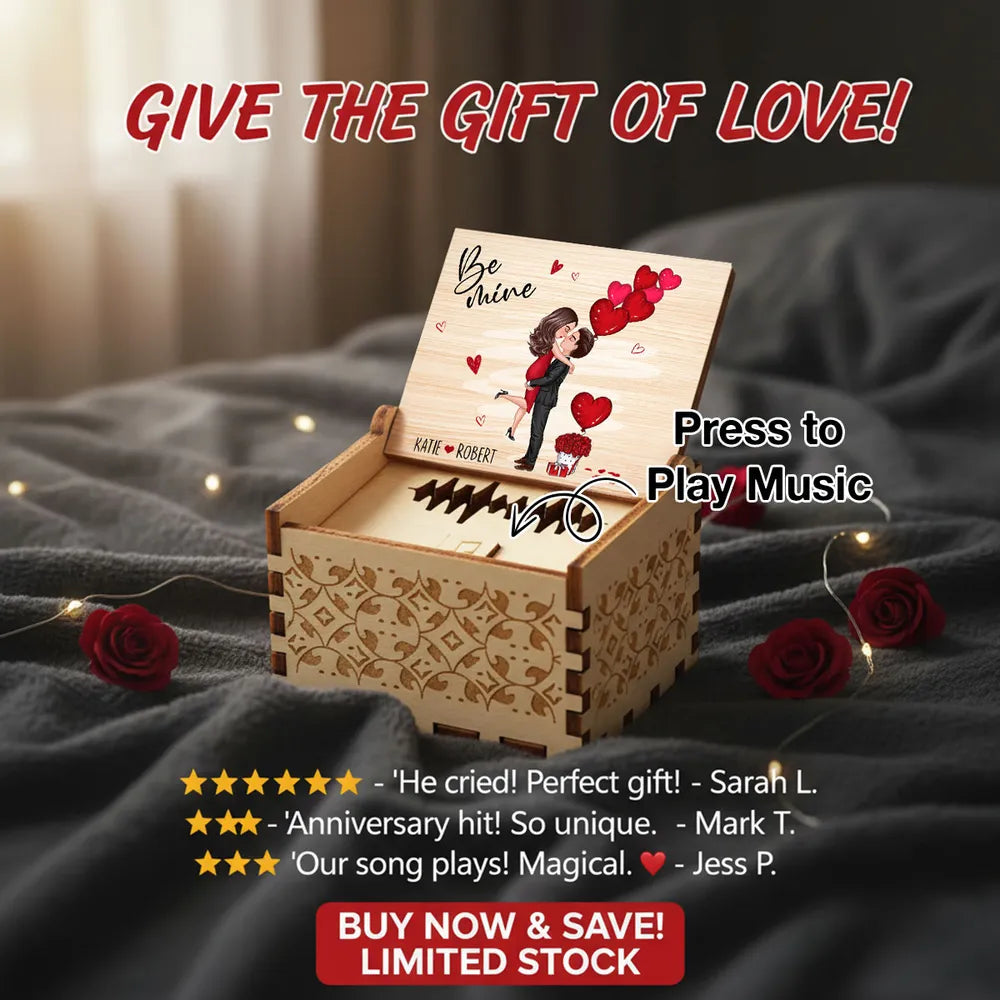 Personalized Wooden Music Box for Couples with Romantic Design - Anniversary Gift Plaque MagicInPrints