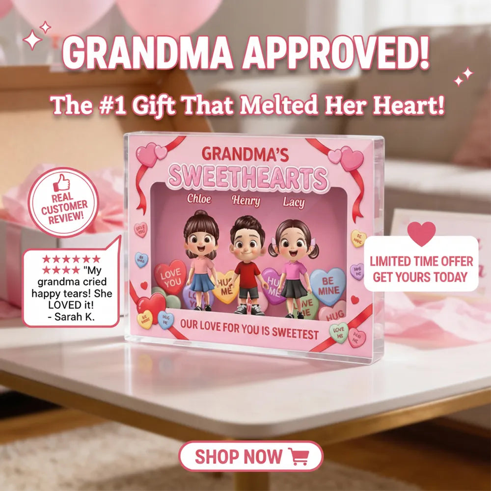 Personalized Grandma's Sweethearts Figurine Set for Grandchildren - Sentimental Gift Plaque MagicInPrints