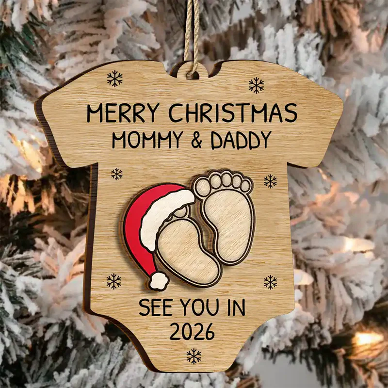 Personalized Baby Announcement Christmas Ornament for Parents - Holiday Keepsake 2026 Ornament MagicInPrints