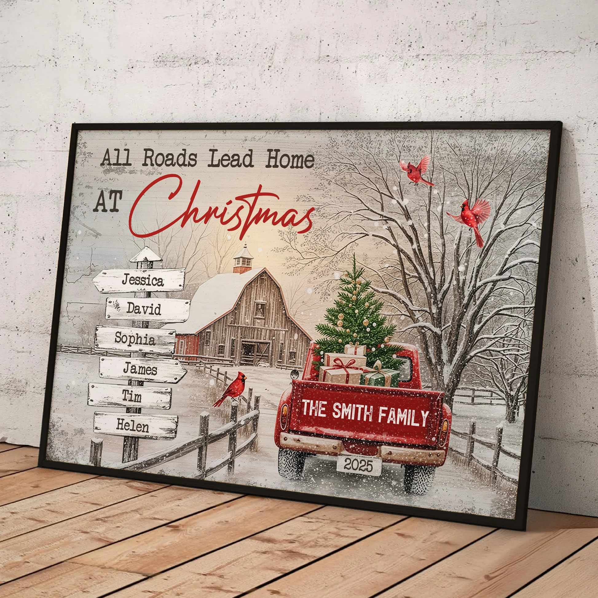 Personalized Family Christmas Canvas Art with Names - Holiday Home Decor Poster or Canvas MagicInPrints