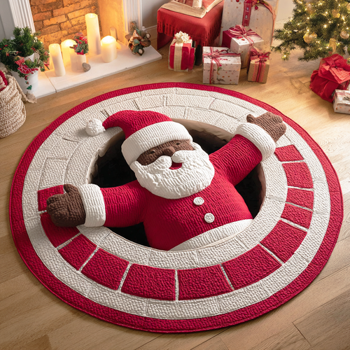 Spread Joy This Christmas – Personalized Quilted Round Mat – Gift for Family and Friends Quilted Round Mat MagicInPrints