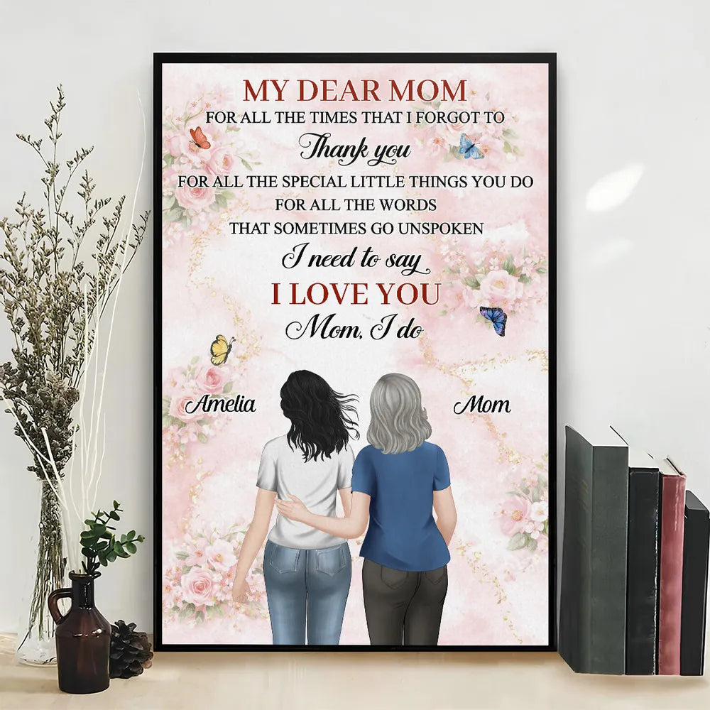 Personalized Mother-Daughter Wall Art Print - Sentimental Gift for Mom Poster or Canvas MagicInPrints