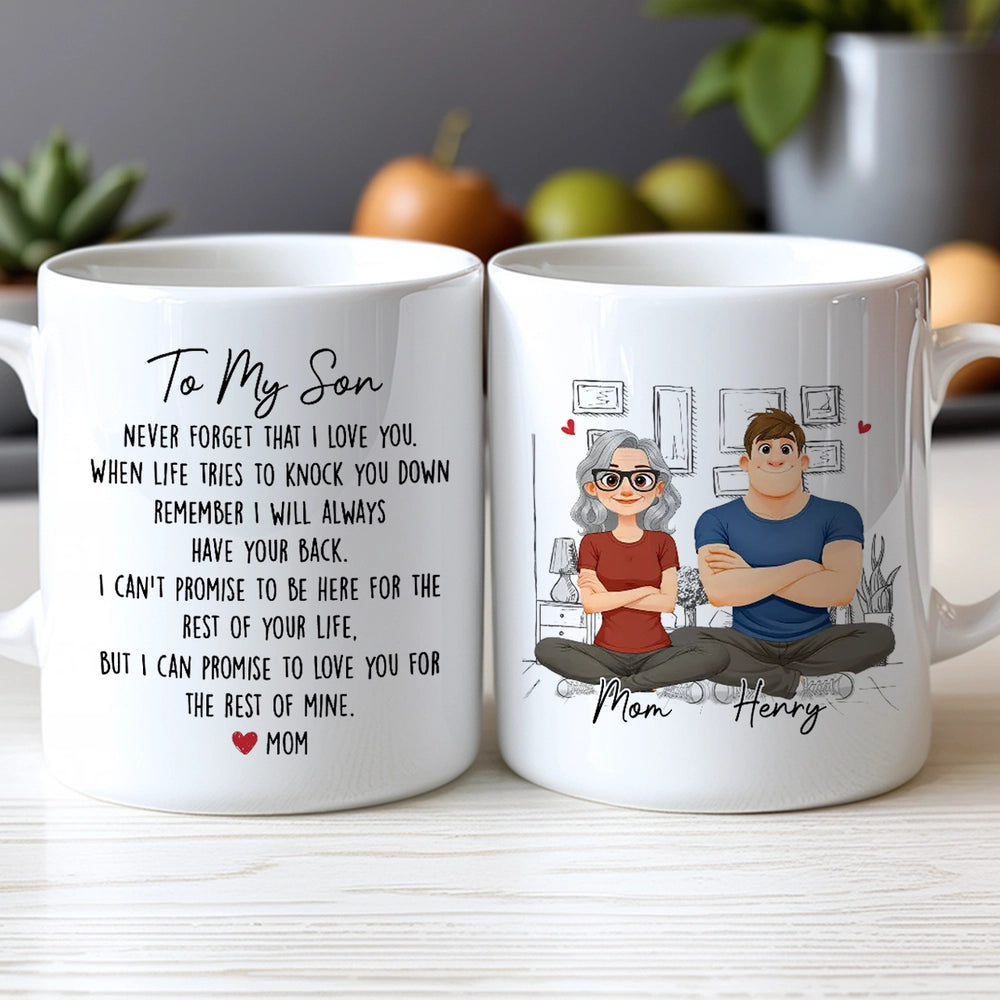 Personalized Mom and Son Coffee Mug Set - Heartfelt Gift for Son Cup MagicInPrints