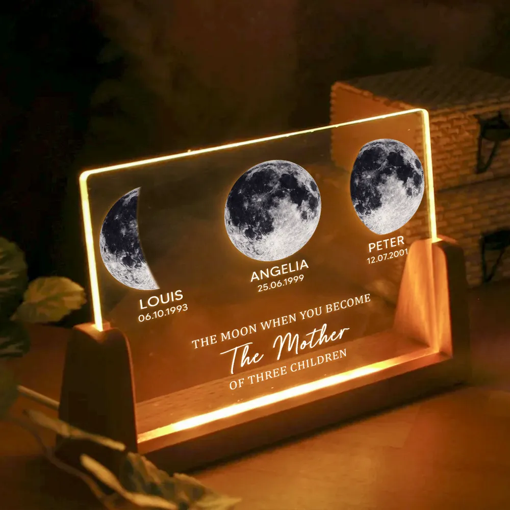 Personalized Moon Phase Acrylic Plaque for Mothers - Sentimental Gift for Family Plaque MagicInPrints