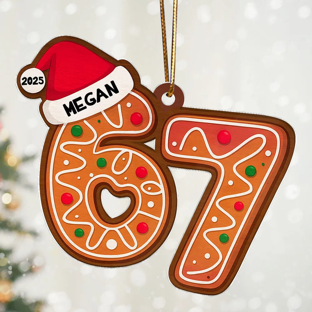 Personalized Gingerbread Ornament for Christmas - Custom Name and Year Ornament MagicInPrints