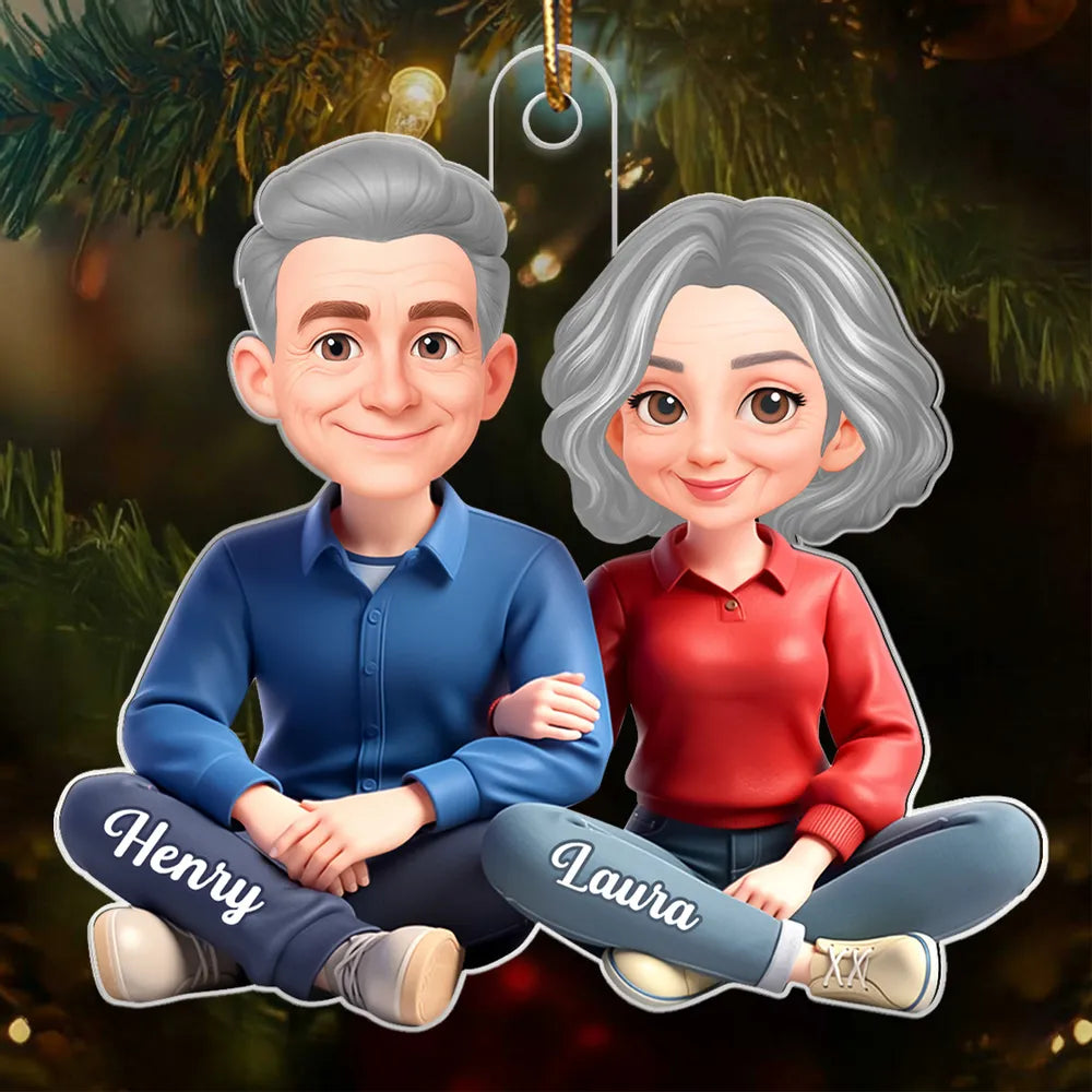 Custom Cartoon Couple Ornament for Couples with Names - Christmas Decoration Ornament MagicInPrints