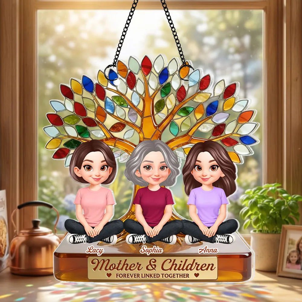 Personalized Family Tree Suncatcher for Mothers - Custom Gift for Mother's Day Ornament MagicInPrints