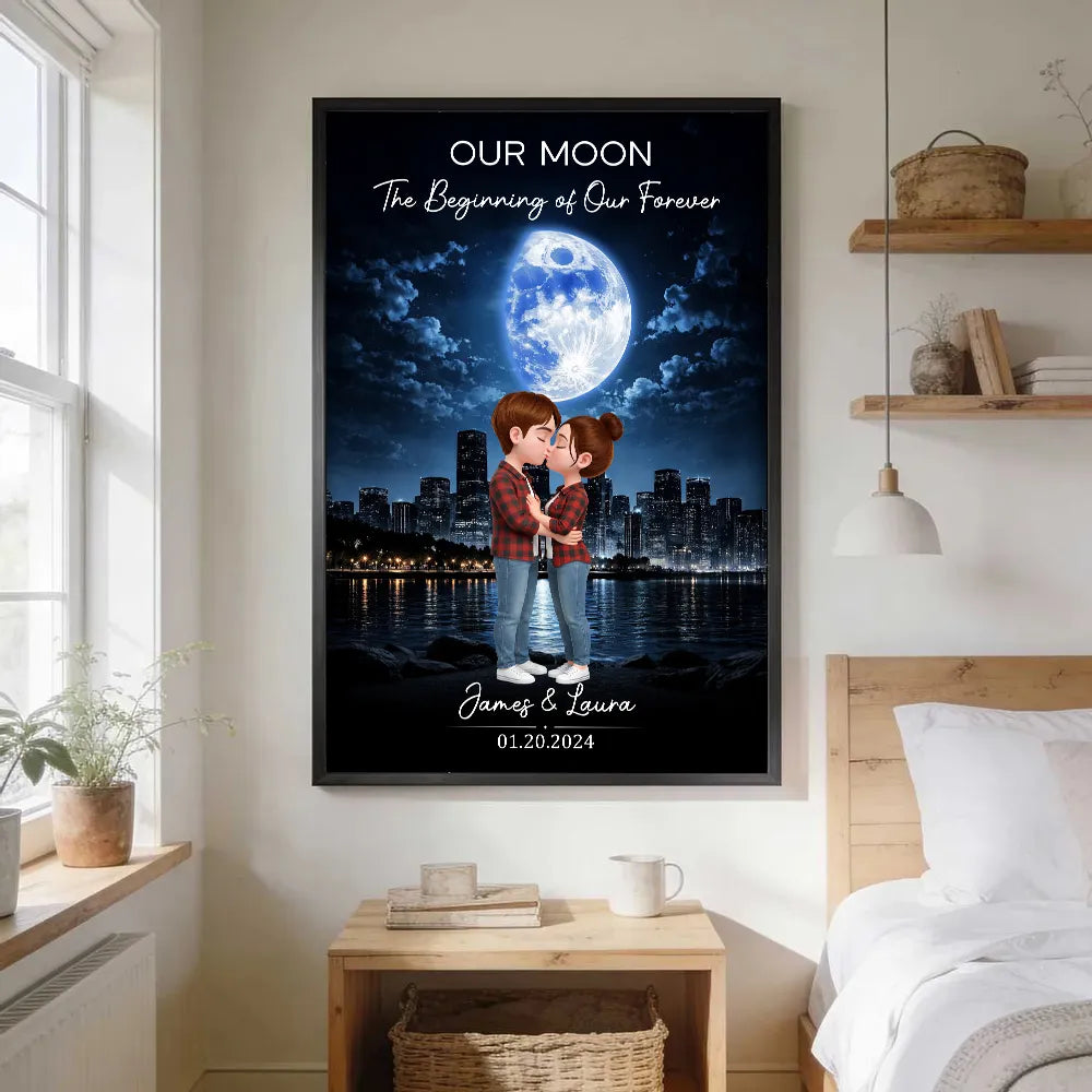 Personalized Wedding Night Canvas Print for Couples - Romantic Moonlight Theme Poster or Canvas MagicInPrints