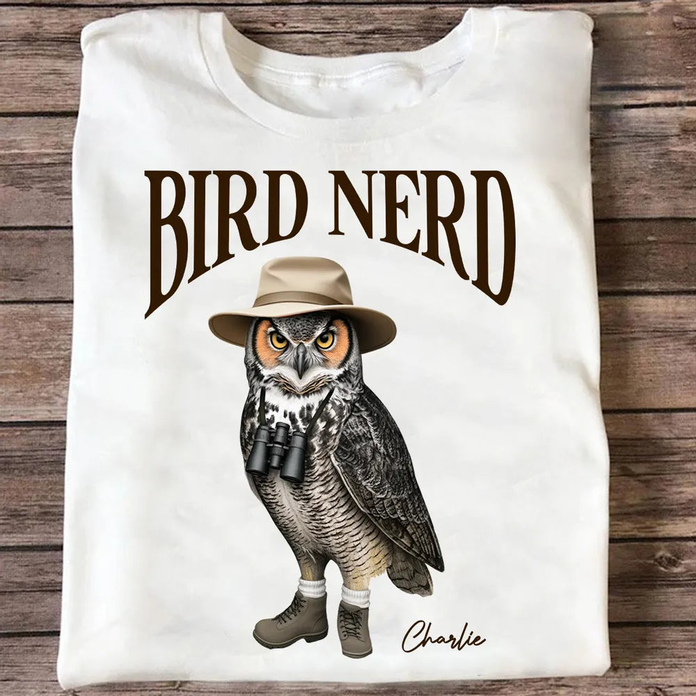 Funny Bird Nerd Owl T-Shirt for Birdwatchers - Casual Outdoor Wear Cloth MagicInPrints