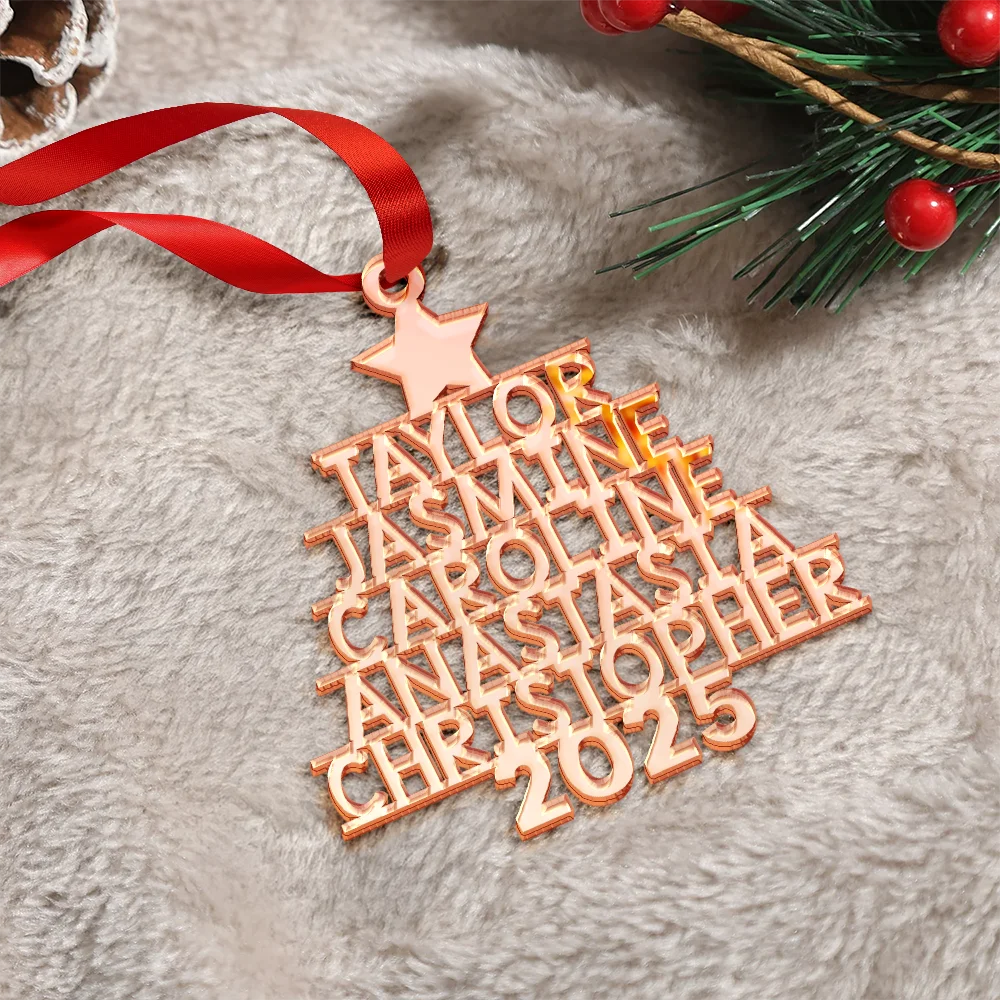 Personalized Family Name Christmas Tree Ornament - Holiday Decoration 2025 Ornament MagicInPrints