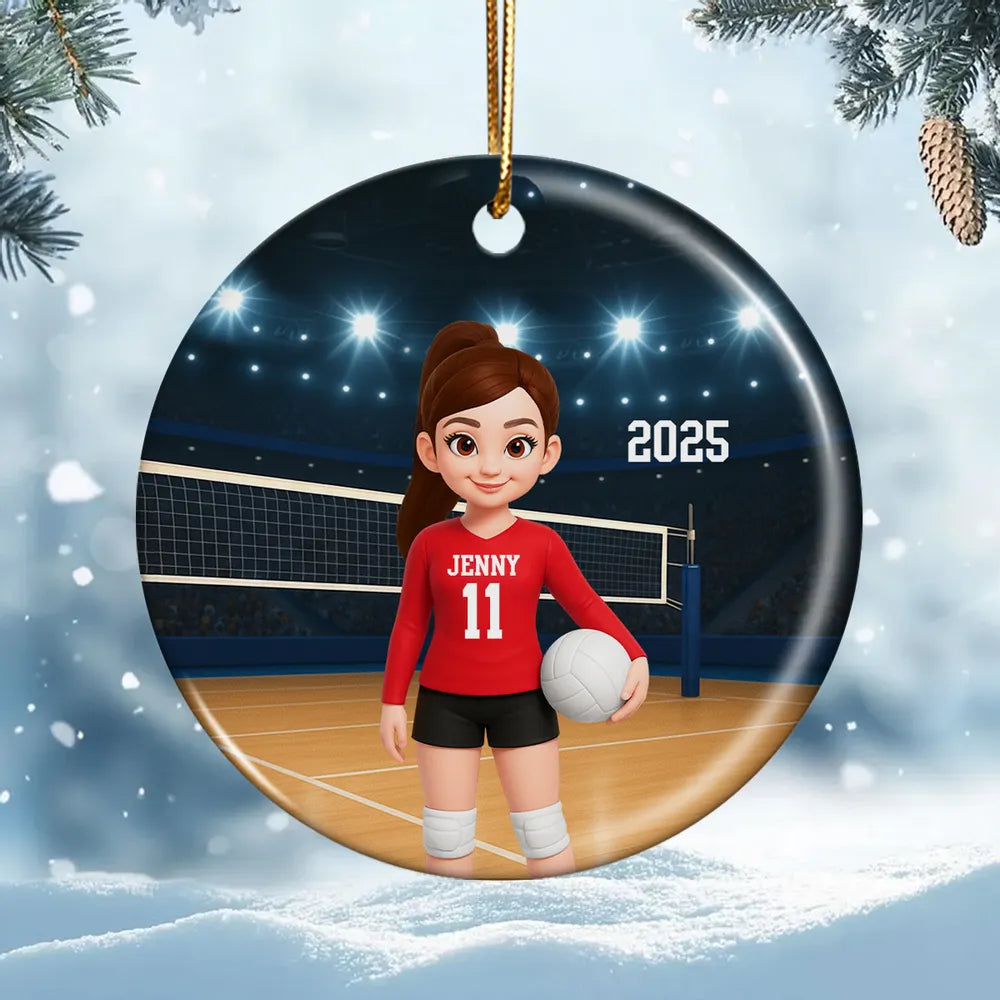 Custom Volleyball Ornament for Kids - Personalized Sports Gift 2025 Ornament MagicInPrints