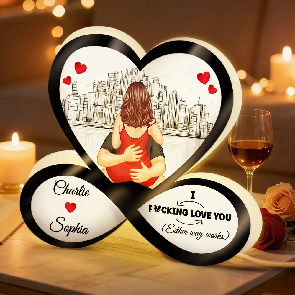 Personalized Heart-Shaped LED Lamp for Couples - Romantic Home Decor Gift Plaque MagicInPrints