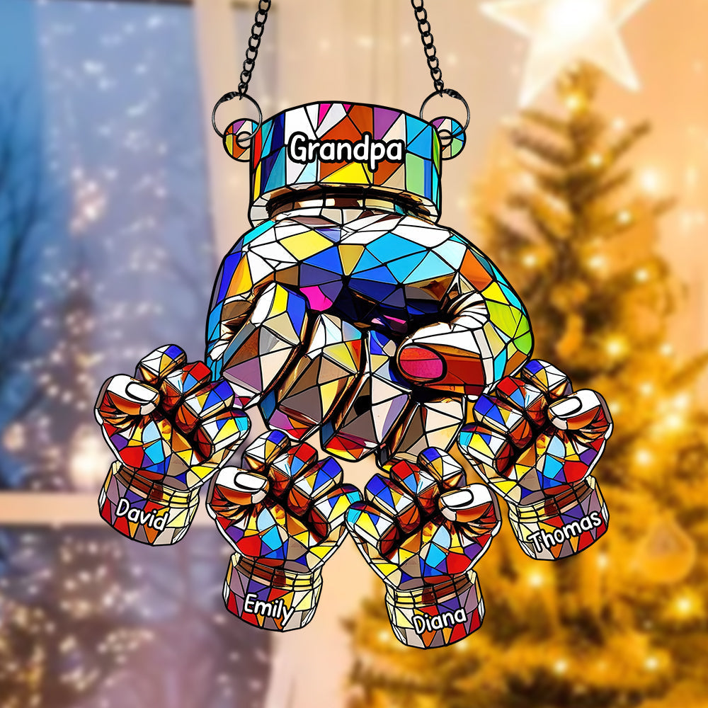 Fist Bump Suncatcher Ornament - Personalized Gifts For Grandpa Ornament MagicInPrints