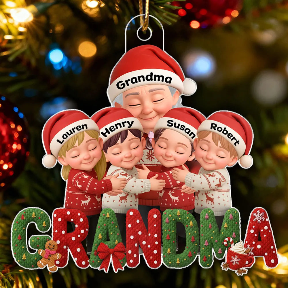 Personalized Christmas Ornament for Grandma with Kids - Holiday Keepsake Ornament MagicInPrints