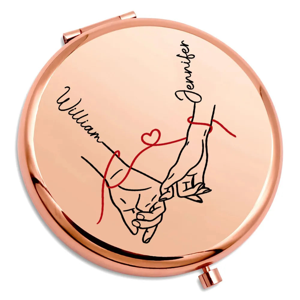 Personalized Compact Mirror for Couples with Engraved Message - Anniversary Gift Beauty Tools MagicInPrints