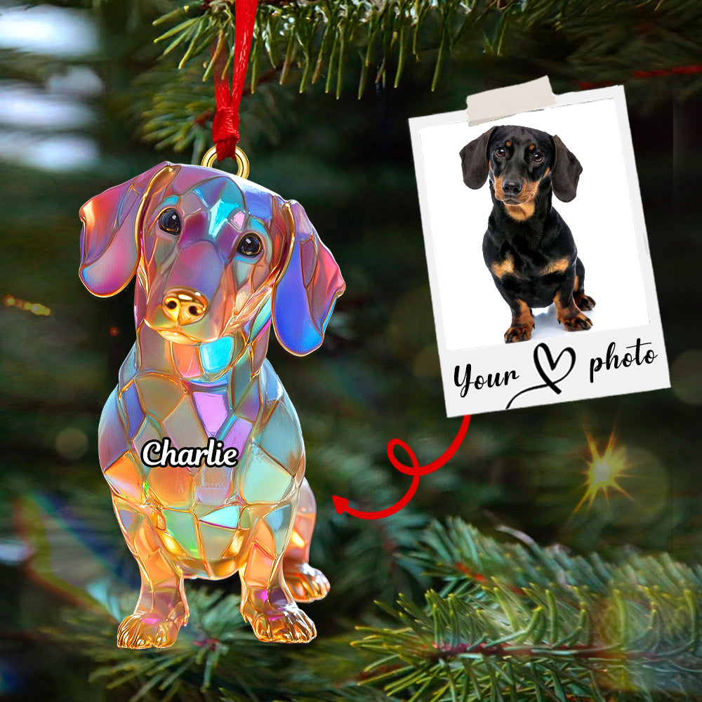 “A Gift of Love” - Personalized Dog Lovers Acrylic Ornament - Custom Photo Gift for Pet Owners Ornament MagicInPrints