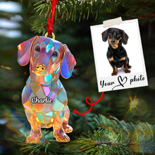 Load image into Gallery viewer, “A Gift of Love” - Personalized Dog Lovers Acrylic Ornament - Custom Photo Gift for Pet Owners Ornament MagicInPrints
