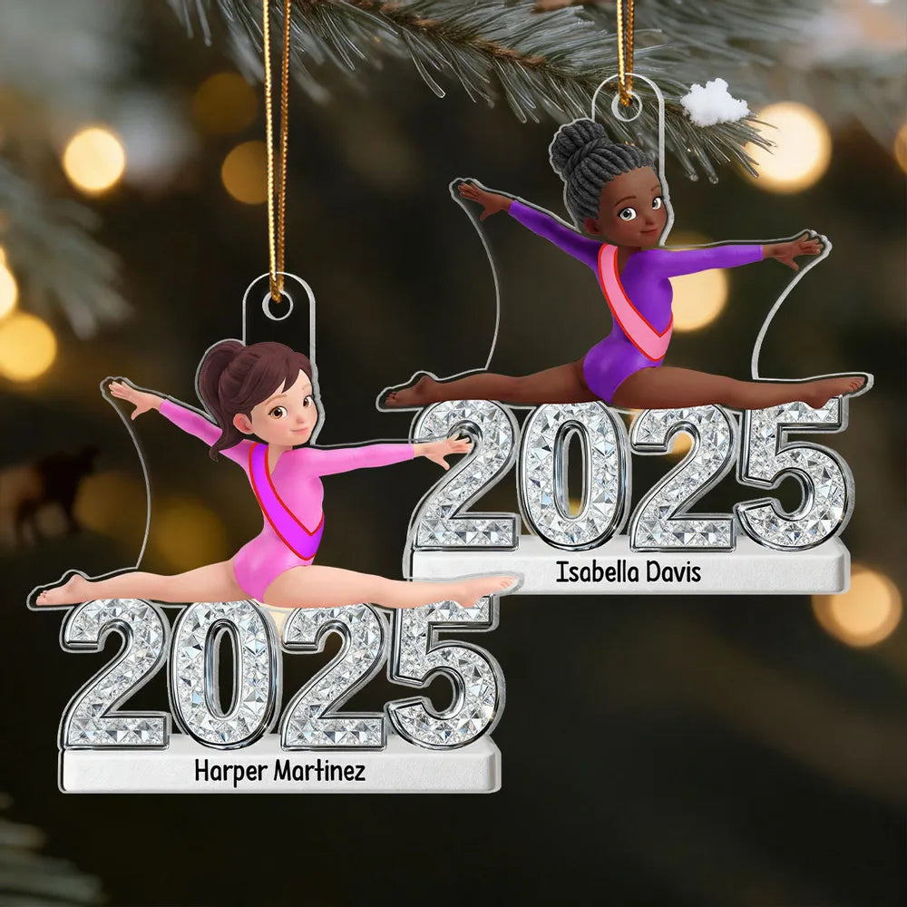 Personalized Gymnastics Christmas Ornament for Kids - Custom Year 2026 Ornament MagicInPrints