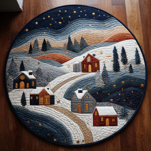 Warm Your Heart with Cozy Vibes – Personalized Quilted Round Mat – Gift for Home Lovers Quilted Round Mat MagicInPrints