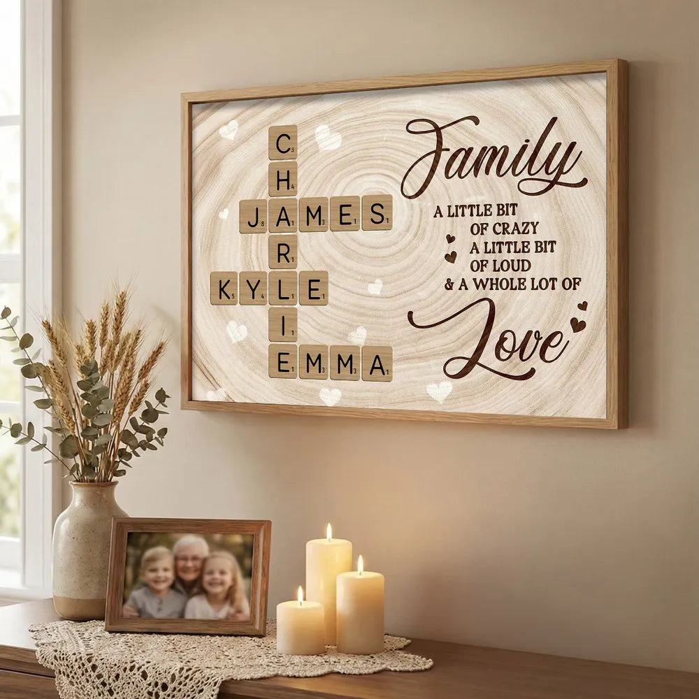 Personalized Family Name Crossword Wall Art for Home Decor - Sentimental Gift Poster or Canvas MagicInPrints
