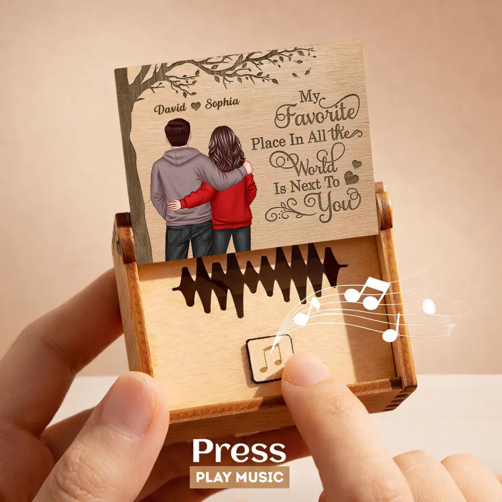 Personalized Wooden Music Box for Couples with Custom Message - Romantic Gift Plaque MagicInPrints
