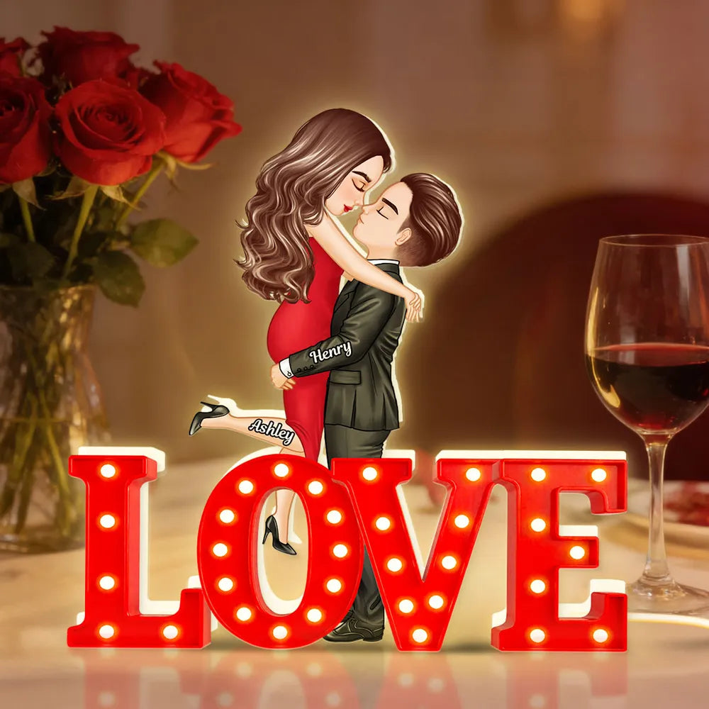 Custom Romantic LED Love Sign for Couples - Perfect for Anniversaries Plaque MagicInPrints