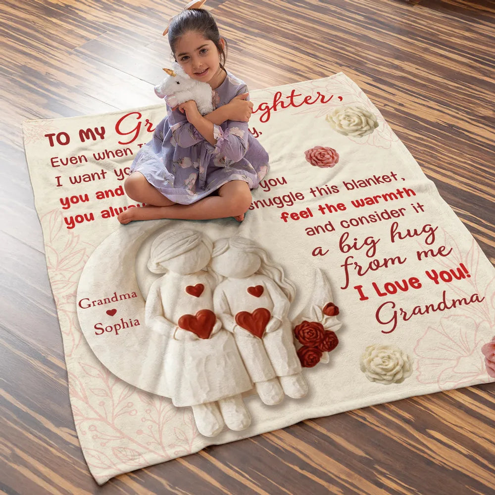Personalized Granddaughter Blanket - Heartfelt Message from Grandma - Sentimental Gift for Love and Warmth Blanket MagicInPrints