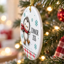 Load image into Gallery viewer, Personalized Ceramic Ornament Cute Woodland Animals Gift for Kids
