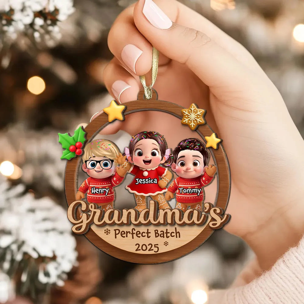 Personalized Christmas Ornament for Grandma - Custom Kids Names Holiday Decoration 2025 Ornament MagicInPrints