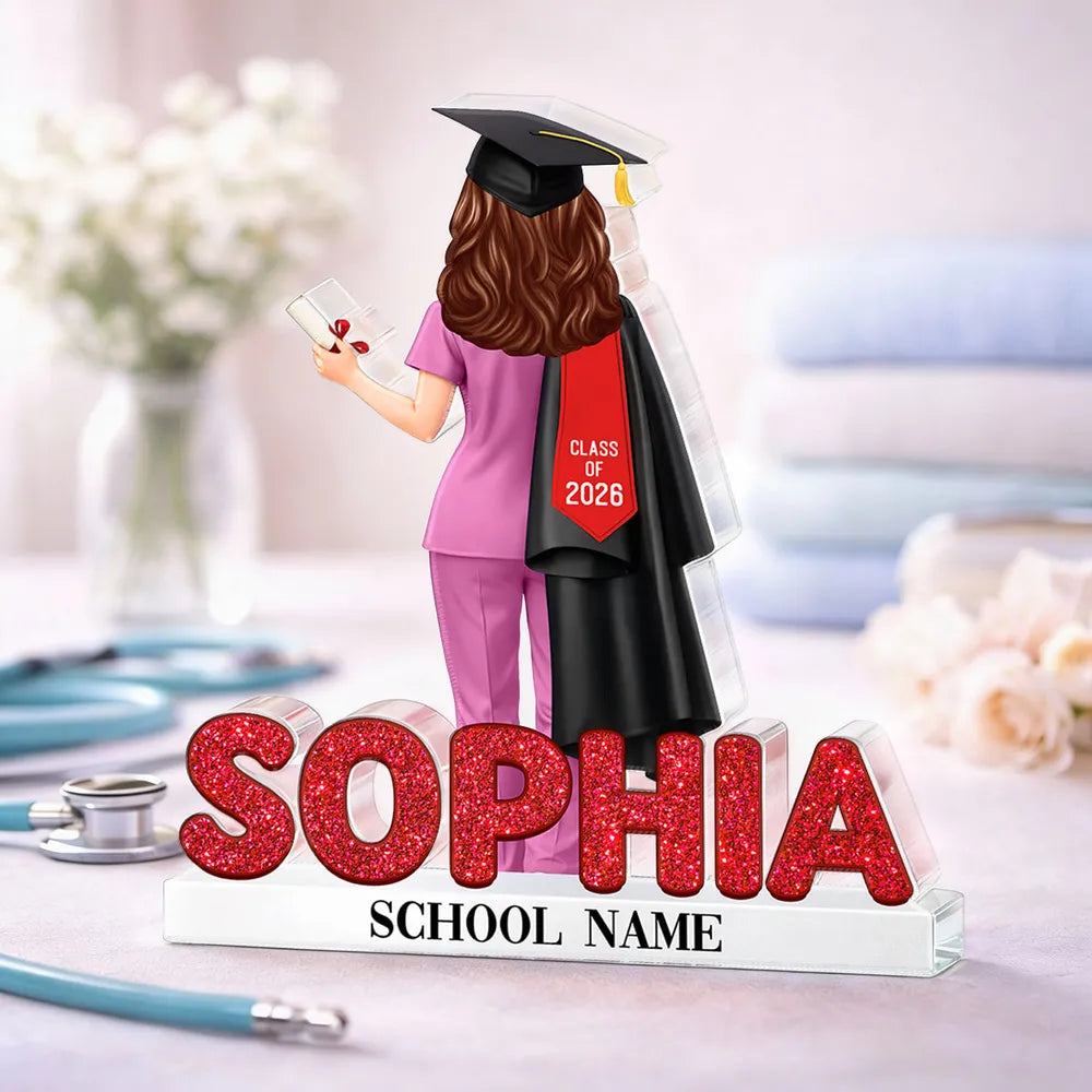 Personalized Graduation Nurse Figurine for Class of 2026 - Custom Gift Plaque MagicInPrints