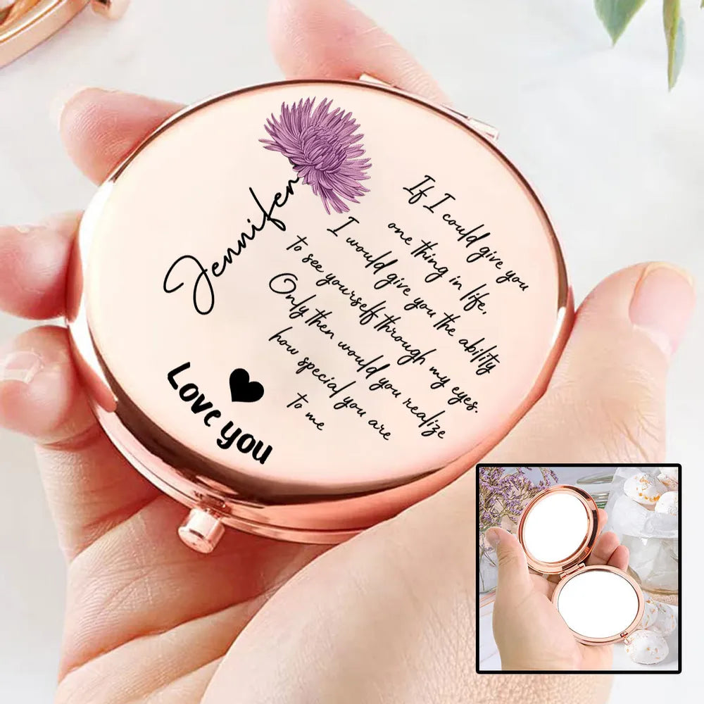 Personalized Compact Mirror for Her - Sentimental Gift with Custom Name and Message Beauty Tools MagicInPrints