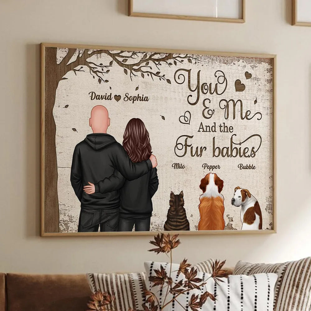 Personalized Couple and Dogs Canvas Print - Romantic Home Decor Gift Poster or Canvas MagicInPrints