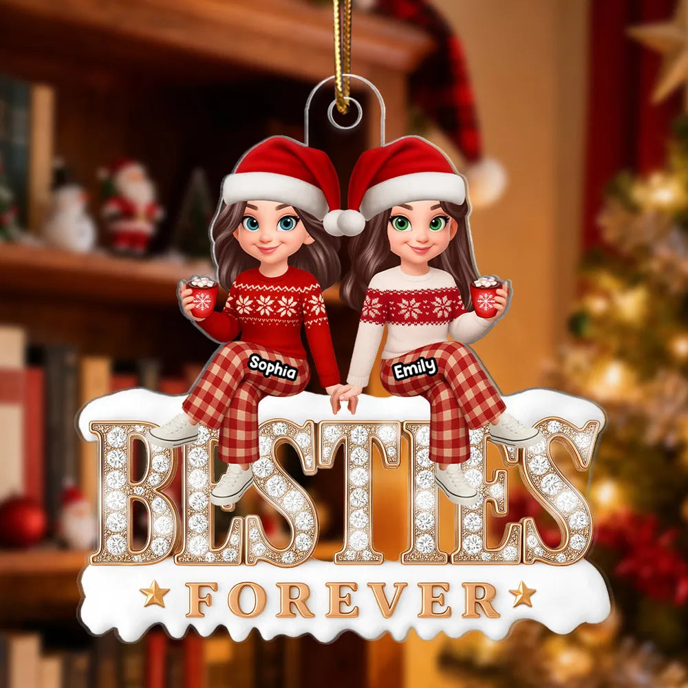 Personalized Best Friends Christmas Ornament - Custom Names Holiday Gift Ornament MagicInPrints