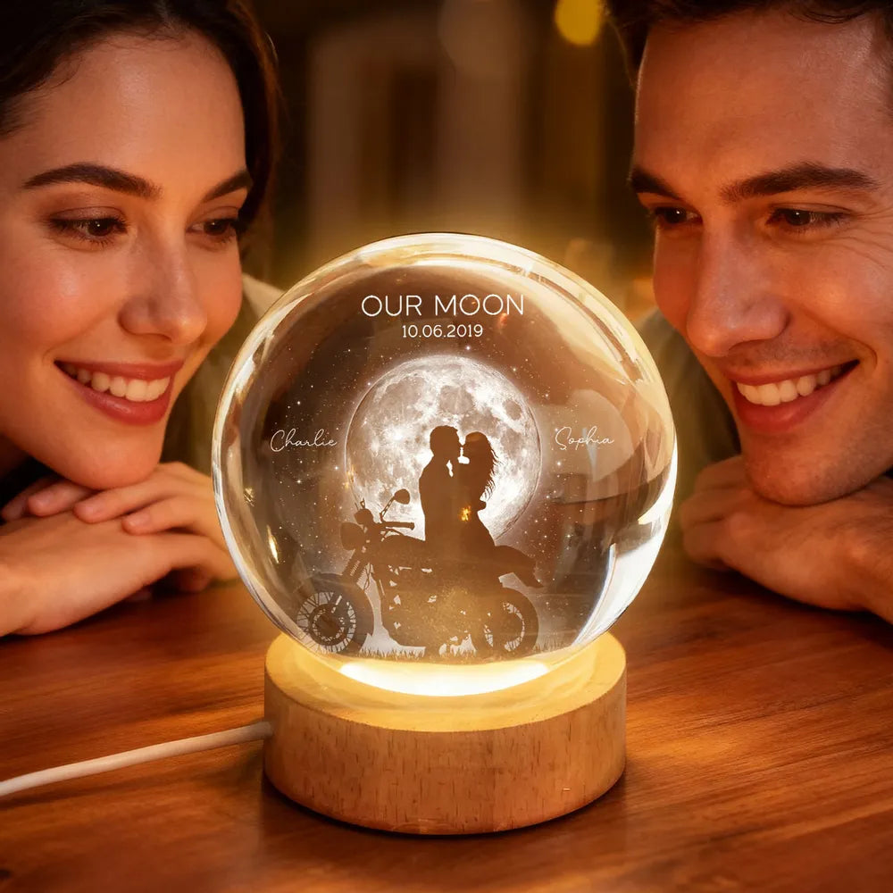 Personalized LED Moon Lamp for Couples with Custom Date - Romantic Gift Lamp MagicInPrints