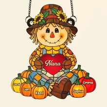 Load image into Gallery viewer, Nana&#39;s Autumn Scarecrow Suncatcher - A Personalized Gift to Cherish Ornament MagicInPrints
