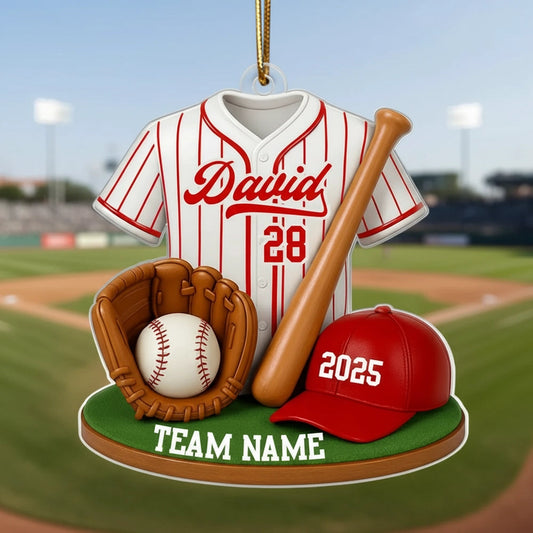 Personalized Baseball Ornament for Fans - Custom Team and Name Ornament MagicInPrints