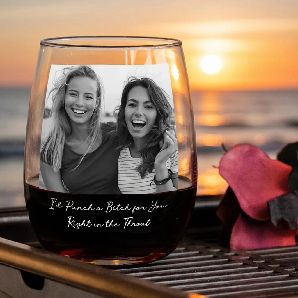 Personalized Funny Wine Glass for Friends with Custom Photo - Friendship Gift Cup MagicInPrints