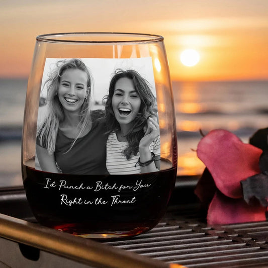 Personalized Funny Wine Glass for Friends with Custom Photo - Friendship Gift Cup MagicInPrints