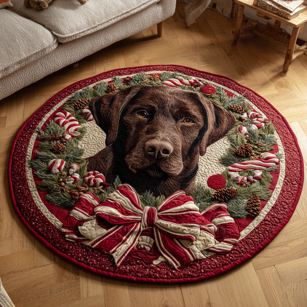 Celebrate Your Love for Labs – Personalized Quilted Round Mat – Gift for Dog Lovers Quilted Round Mat MagicInPrints