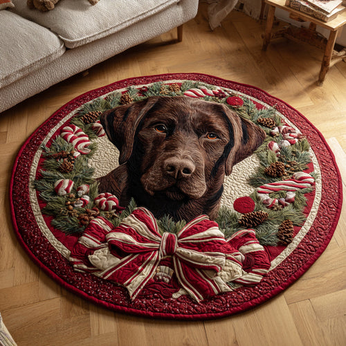 Celebrate Your Love for Labs – Personalized Quilted Round Mat – Gift for Dog Lovers Quilted Round Mat MagicInPrints