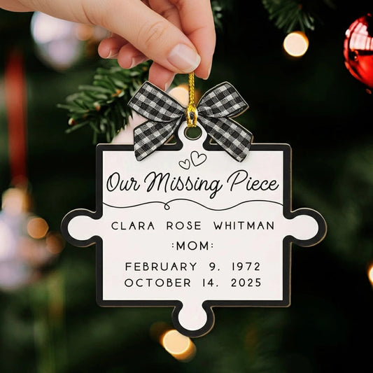 Personalized Memorial Puzzle Ornament for Family - Remembering Loved Ones Ornament MagicInPrints