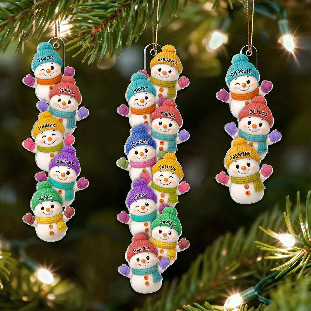 Personalized Snowman Family Christmas Ornaments - Holiday Tree Decor Ornament MagicInPrints